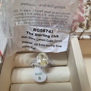 The Sterling Club Lemon Zirconia Silver Ring